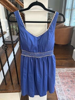 Judith March Royal Blue Mini Dress with Cream Trim
